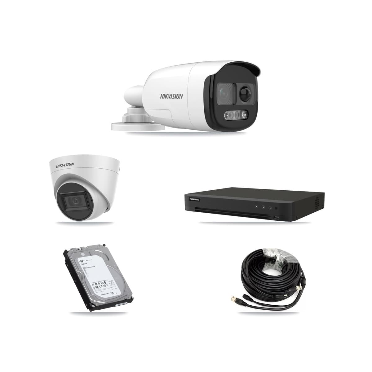 Hikvision 16-Channel 5MP CCTV Kit — 3 Bullet + 1 White Turret Cameras + 6TB Recording