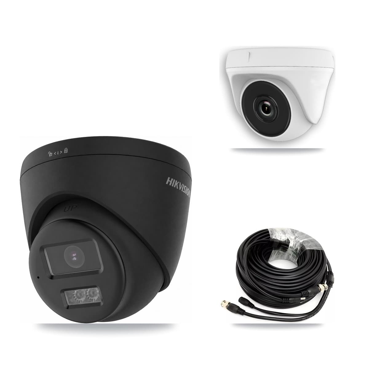 Hikvision 32-Channel 2MP – 4K CCTV Kit — 1 Black 4K Turret + 1 White 2MP Dome Cameras + 3TB Recording