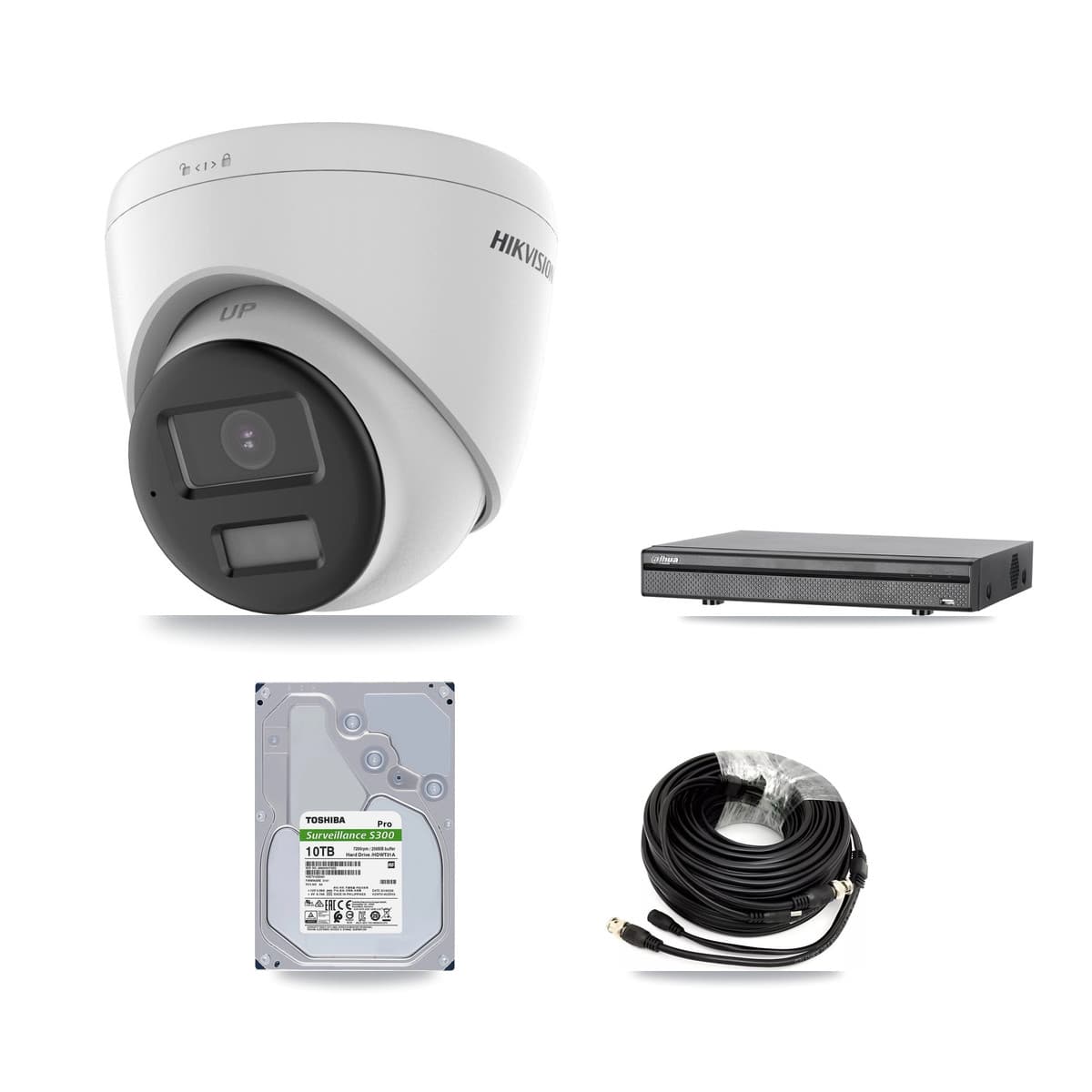 Hikvision & Dahua 8-Channel 5MP CCTV Kit — 6 DS-2CE78K0T + 1 DS-2CE78K0T Turret Cameras + 10TB Recording - Image 1