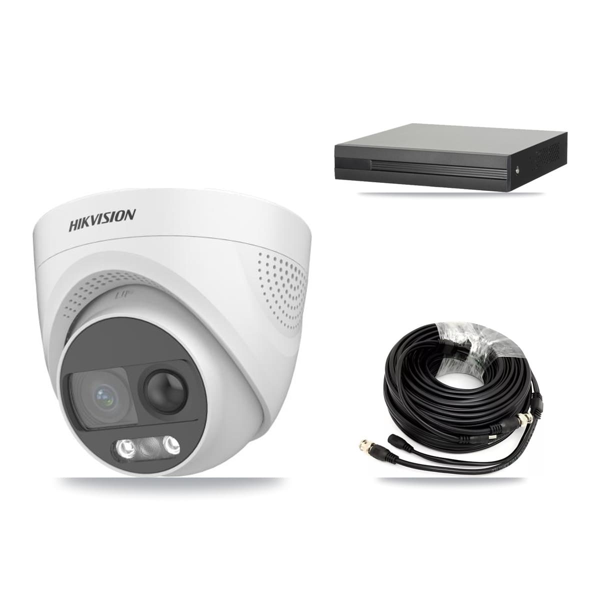 Hikvision 8-Channel 5MP CCTV Kit — 2 DS-2CE72KF3T Turret Cameras + 3TB Recording (XVR-3108HS Recorder)