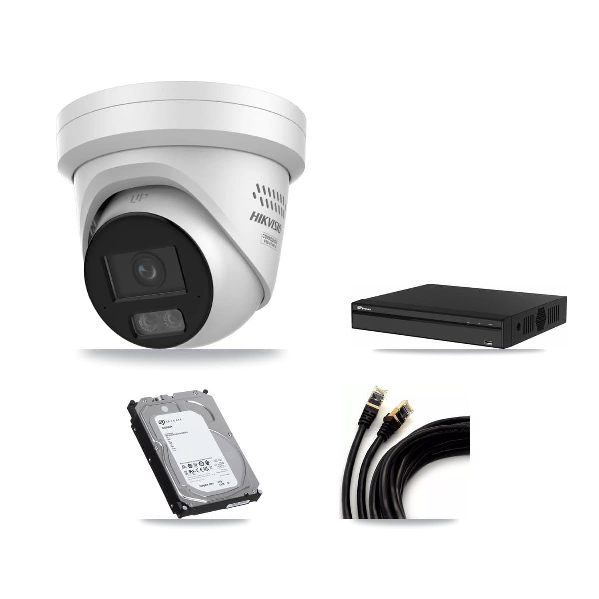 Prolux 4-Channel 4MP CCTV Kit — 4 DS-2CD2347G3 Turret Cameras + 6TB Recording