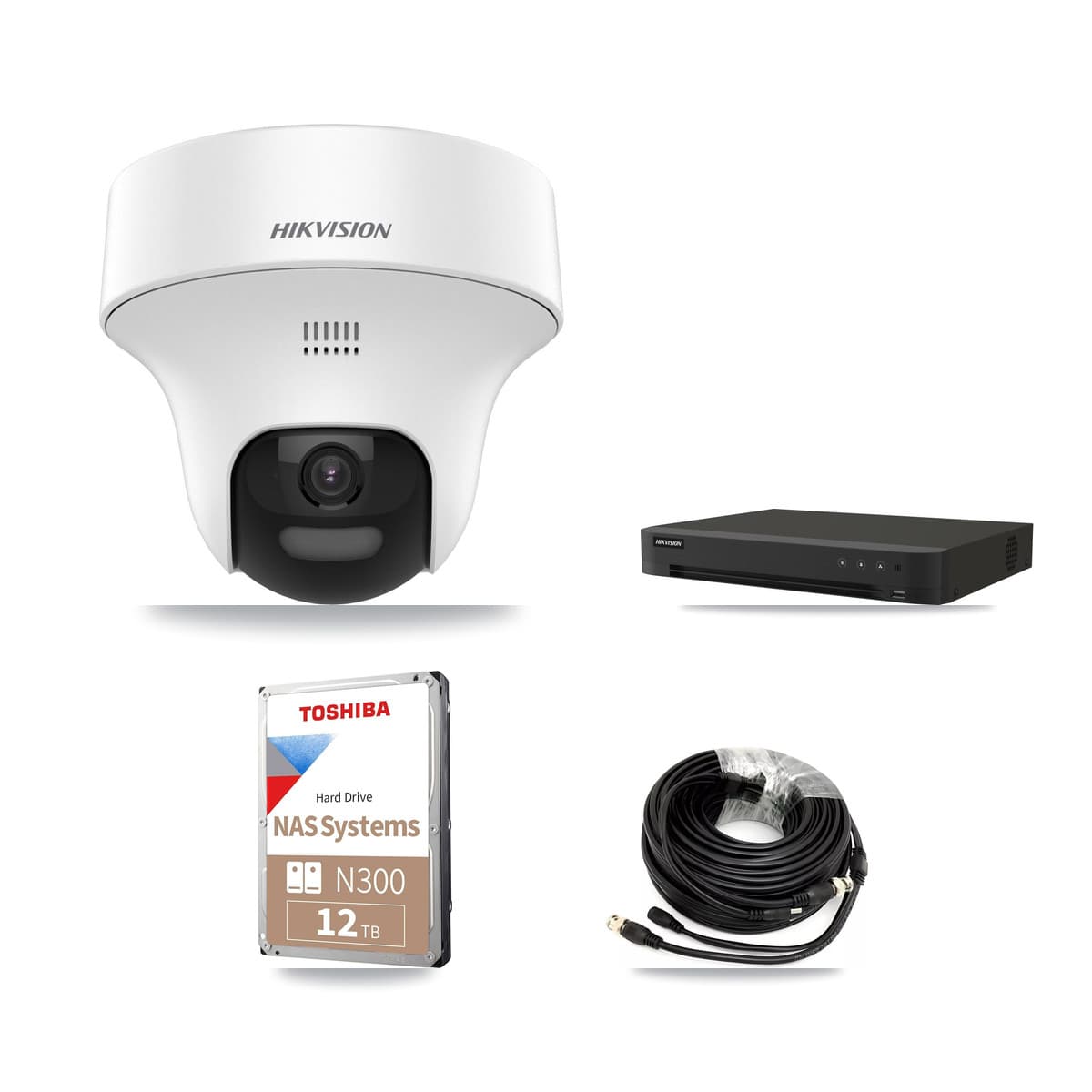 Hikvision 16-Channel 5MP CCTV Kit — 8 DS-2CE70K0T Turret Cameras + 12TB Recording - Image 1