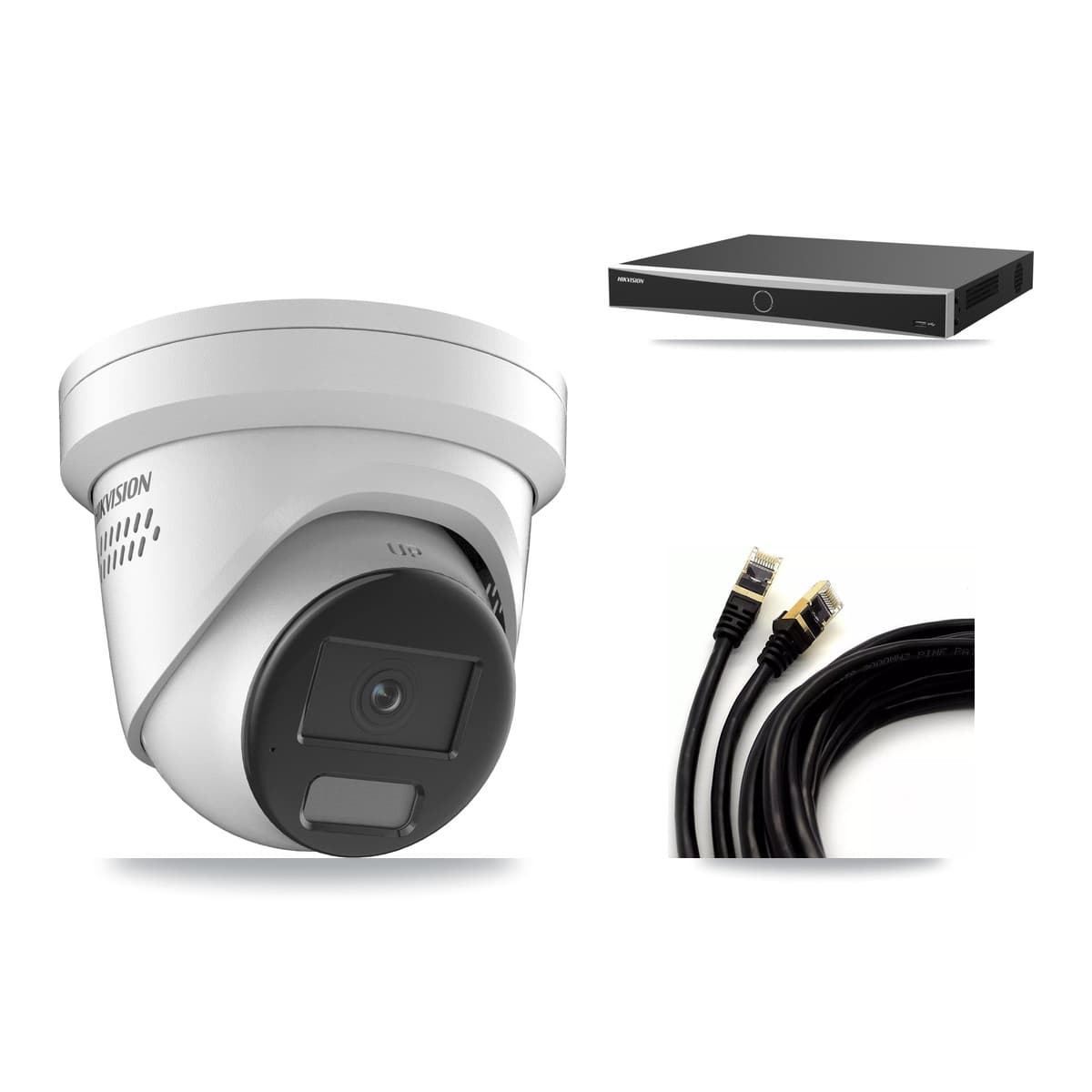 Hikvision 16-Channel 4K CCTV Kit — 3 DS-2CD2387G2H Turret Cameras + 8TB Recording (DS-7616NXI Recorder)