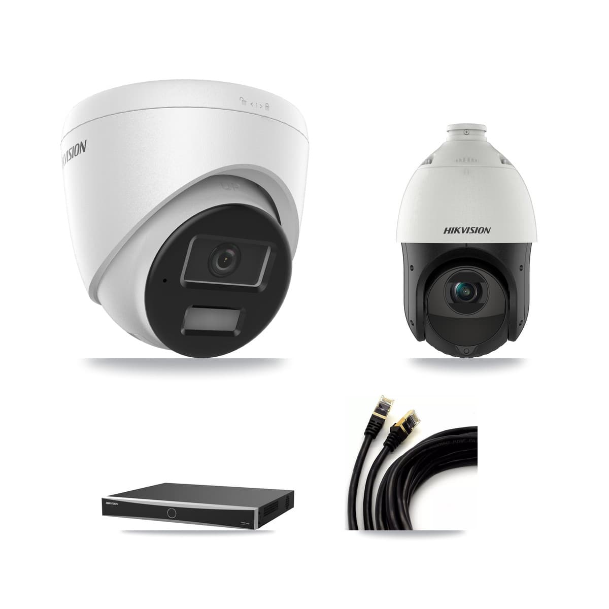 Hikvision 16-Channel 4MP CCTV Kit — 1 Turret + 1 PTZ Cameras + 3TB Recording (DS-7616NXI Recorder)