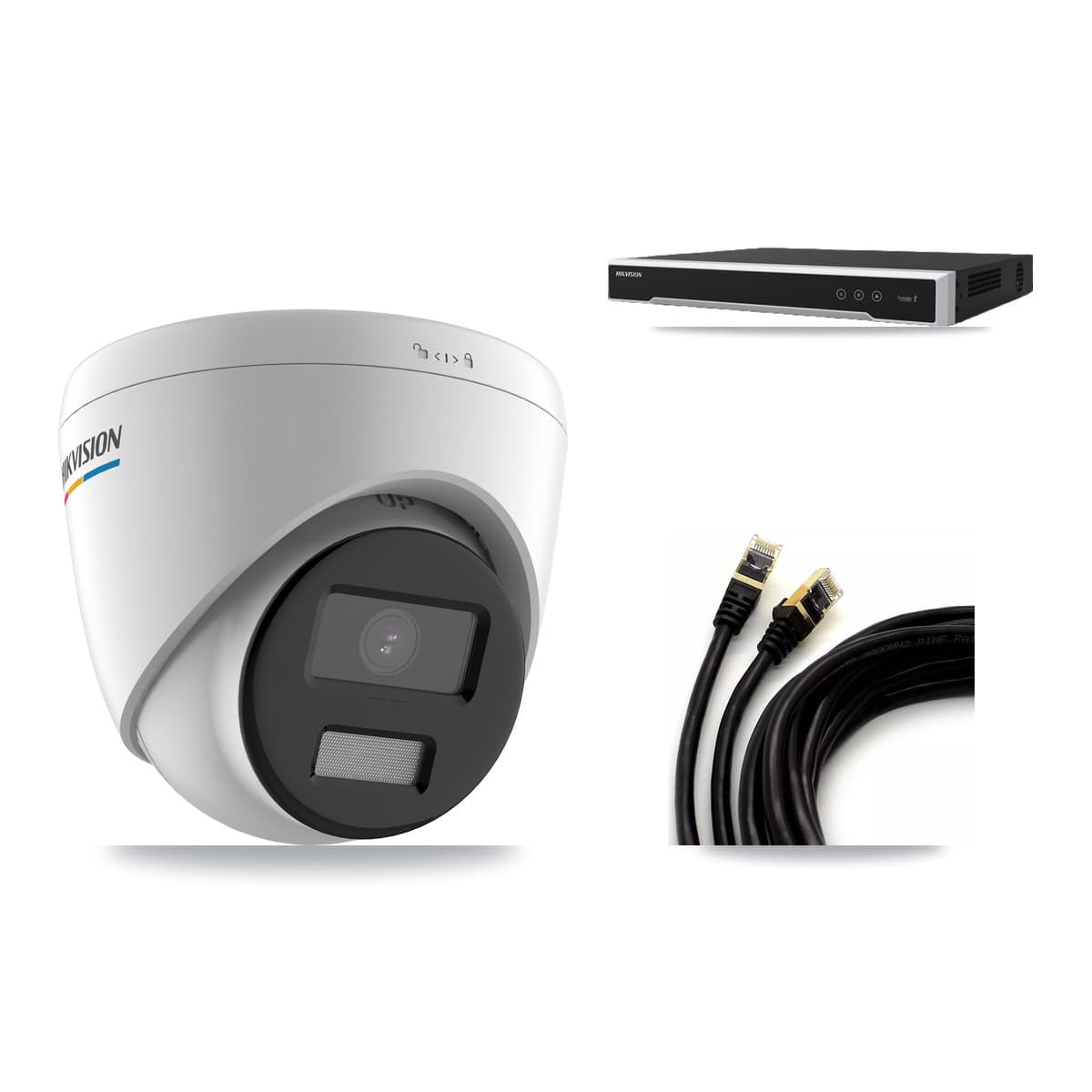 Hikvision 8-Channel 2MP CCTV Kit — 5 Turret Cameras + 3TB Recording (DS-7608NI-M2 Recorder)