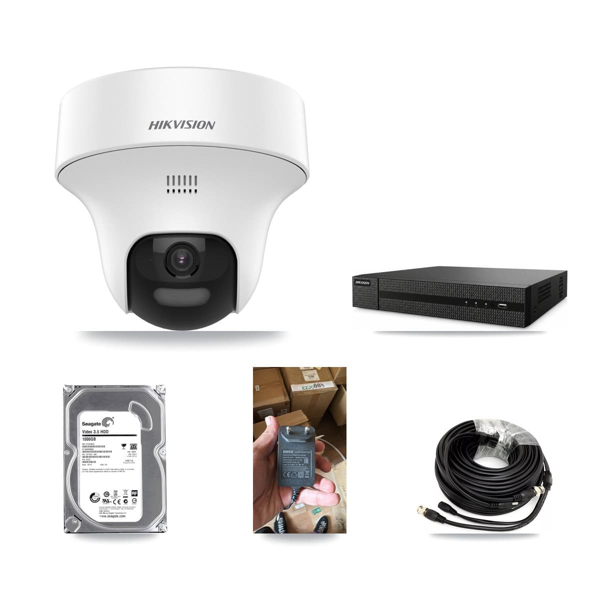 Hikvision 8-Channel 5MP CCTV Kit — 1 DS-2CE70K0T Turret Camera + 1TB Recording (DVR-8CH Recorder) - Image 1
