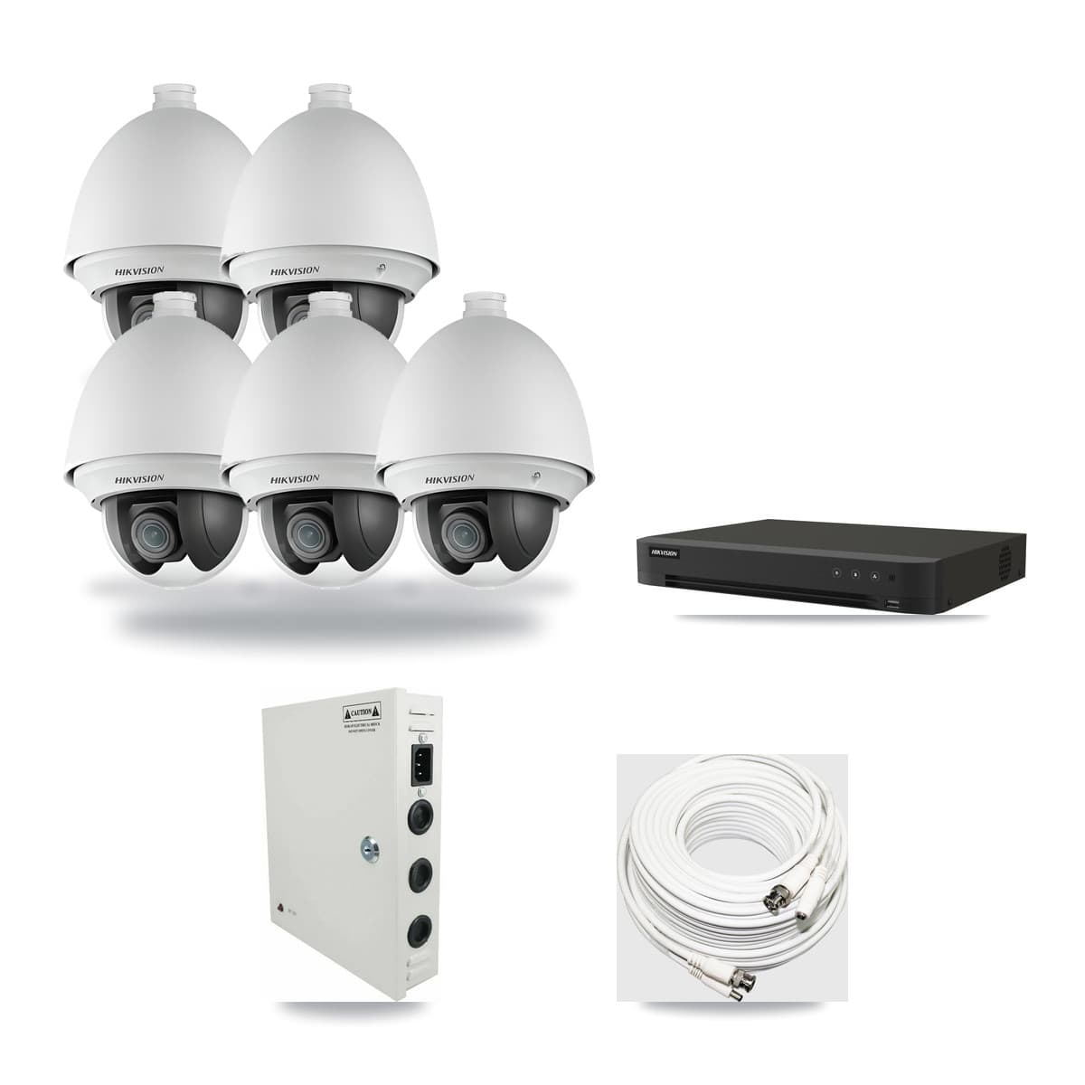 Hikvision 16-Channel 2MP CCTV Kit — 5 PTZ Cameras + 3TB Recording (IDS-7216HQHI Recorder) - Image 1