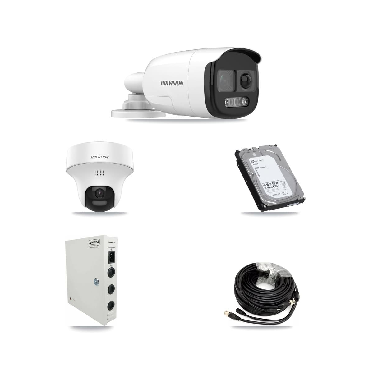 Hikvision 32-Channel 5MP CCTV Kit — 12 DS-2CE12KF3T Bullet + 5 DS-2CE70K0T Turret Cameras + 3× 6TB Recording (DS-7332HQHI Recorder)