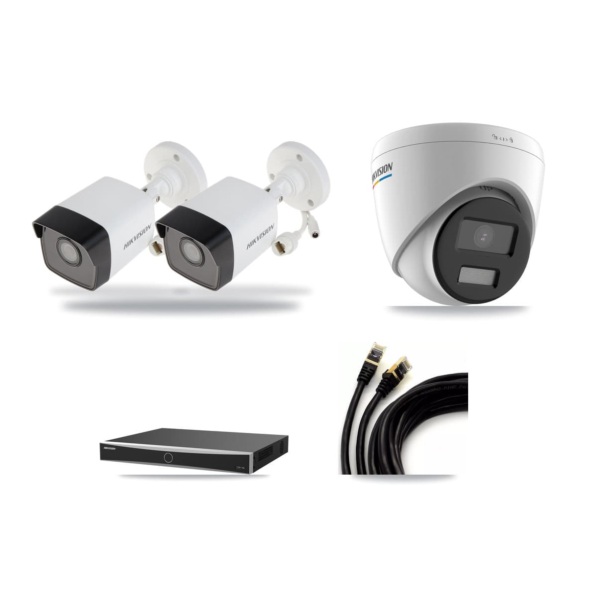 Hikvision 16-Channel 2MP – 5MP CCTV Kit — 2 5MP Bullet + 1 2MP Turret Cameras + 3TB Recording (DS-7616NXI Recorder) - Image 1