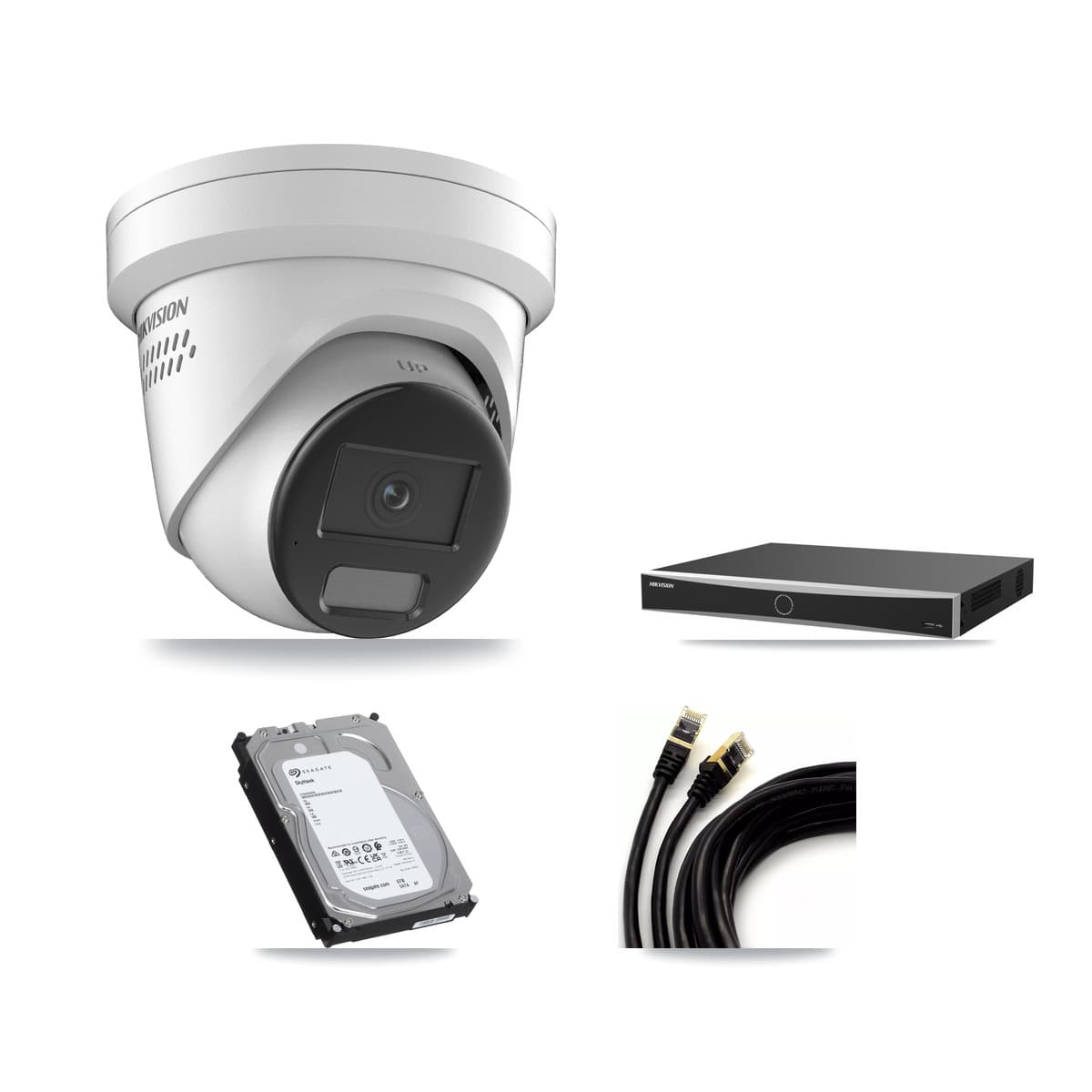 Hikvision 16-Channel 4K CCTV Kit — 2 DS-2CD2387G2H Turret Cameras + 6TB Recording
