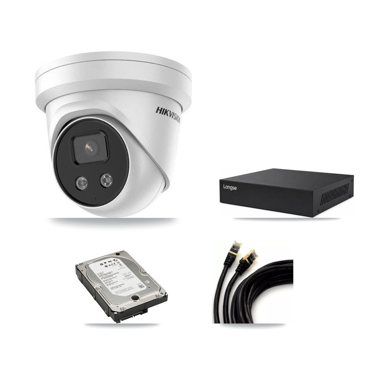 Hikvision & Longse 8-Channel 5MP CCTV Kit — 4 Turret Cameras + 5TB Recording