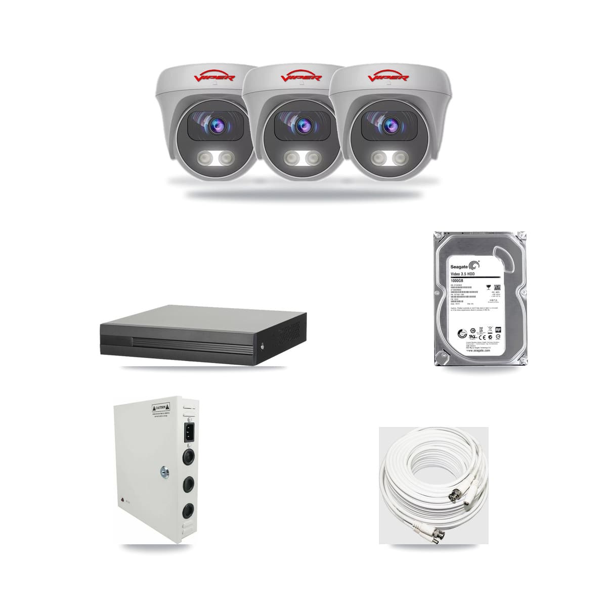 4-Channel 5MP CCTV Kit — 3 Viper Cameras + 1TB Recording - Image 1