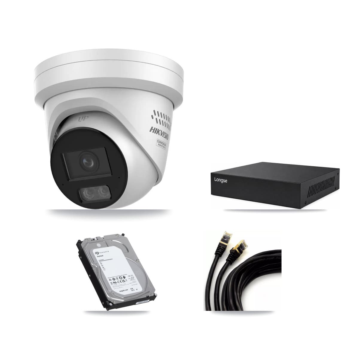 Longse 8-Channel 4MP CCTV Kit — 5 Turret Cameras + 6TB Recording