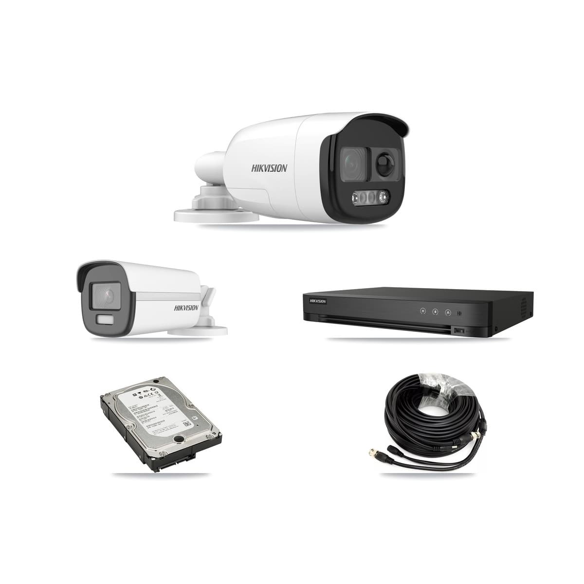 Hikvision 4-Channel 5MP – 4K CCTV Kit — 2 5MP + 1 4K Bullet Cameras + 5TB Recording (DS-7204HUHI Recorder) - Image 1