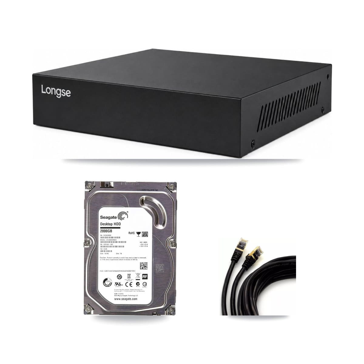 Longse 8-channel CCTV kit: 1 camera (1× 5MP Dome), 2TB hard drive