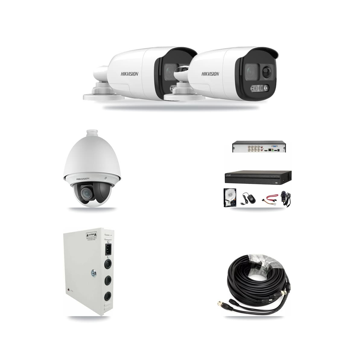 Hikvision & Dahua 8-Channel 2MP – 5MP CCTV Kit — 1 DS-2AE4225T 2MP PTZ + 2 DS-2CE12KF3T 5MP Bullet Cameras + 3TB Recording - Image 1