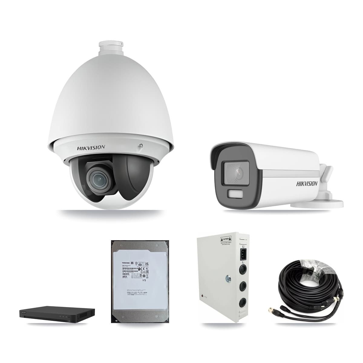 Hikvision 16-Channel 2MP – 4K CCTV Kit — 8 2MP PTZ + 4 4K Bullet Cameras + 14TB Recording - Image 1