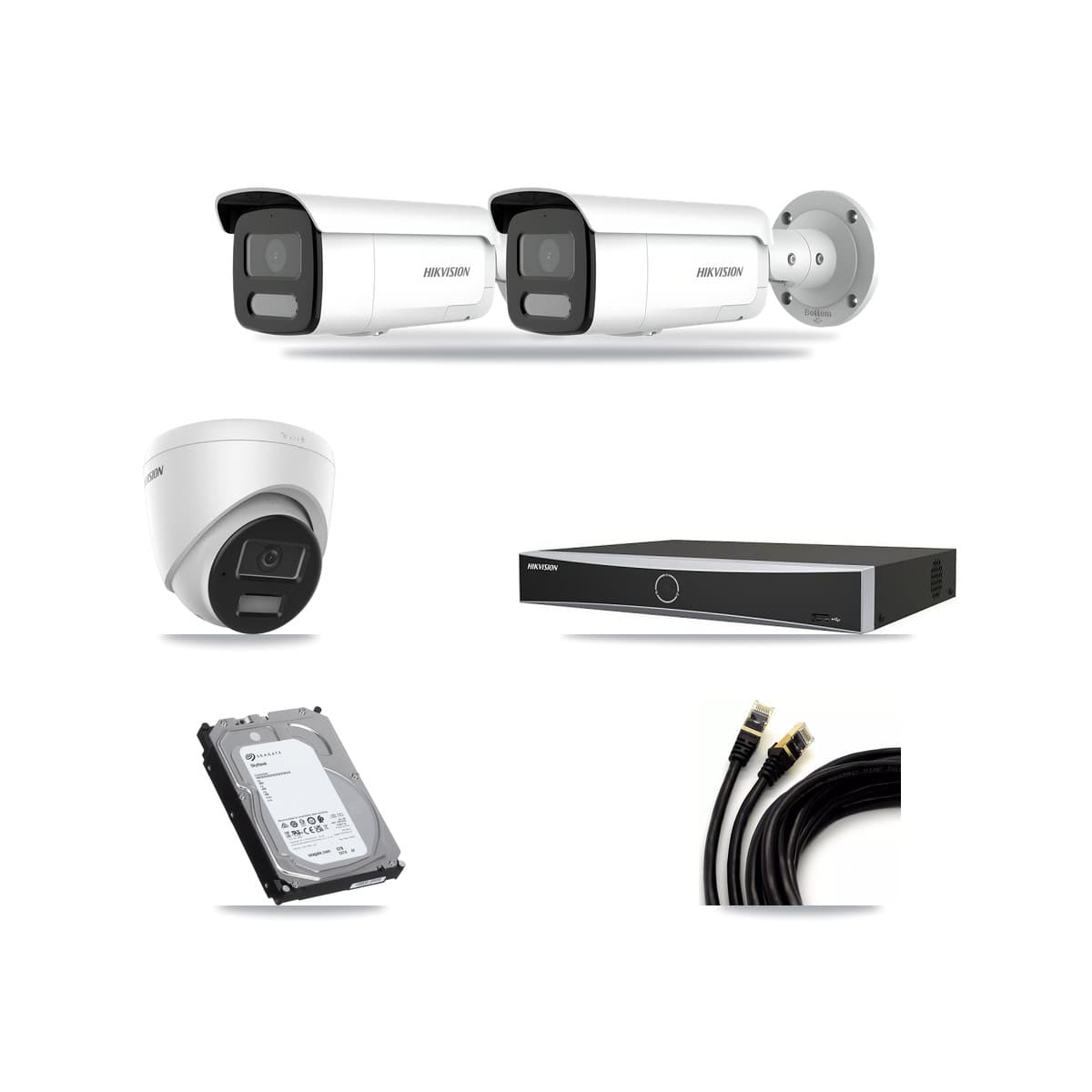 Hikvision 4-Channel 4MP CCTV Kit — 1 Turret + 2 Bullet Cameras + 6TB Recording - Image 1