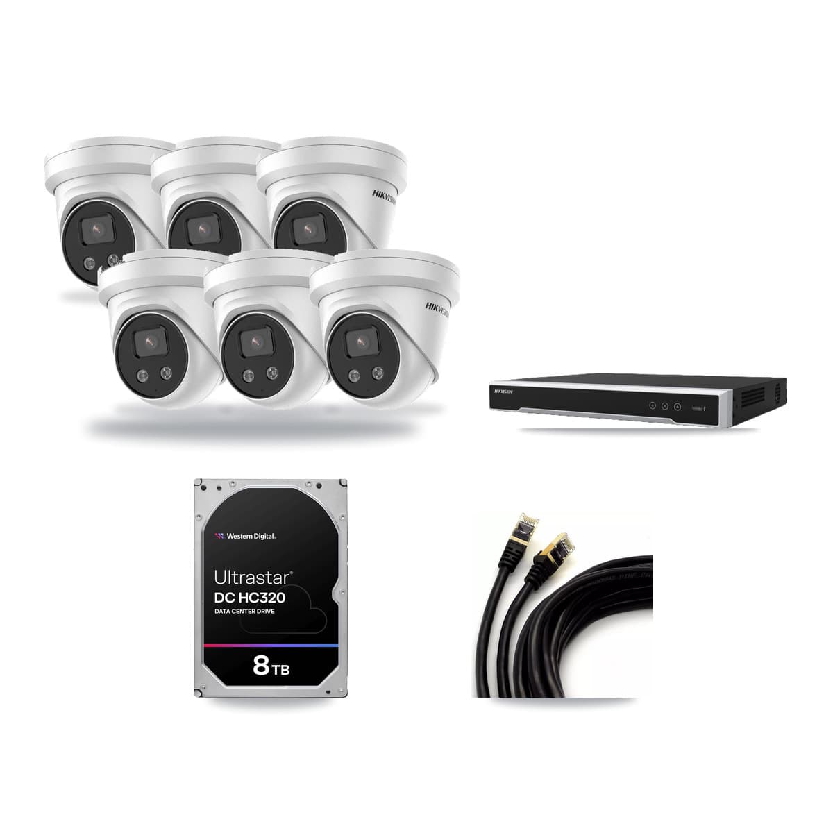 Hikvision 16-Channel 5MP CCTV Kit — 6 Turret Cameras + 8TB Recording (DS-7616NI-M2 Recorder) - Image 1
