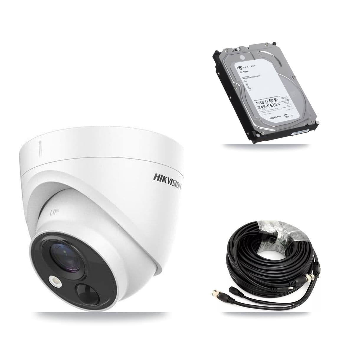 Hikvision 32-Channel 5MP CCTV Kit — 6 DS-2CE71H0T Turret Cameras + 6TB Recording (IDS-7332HUHI Recorder)