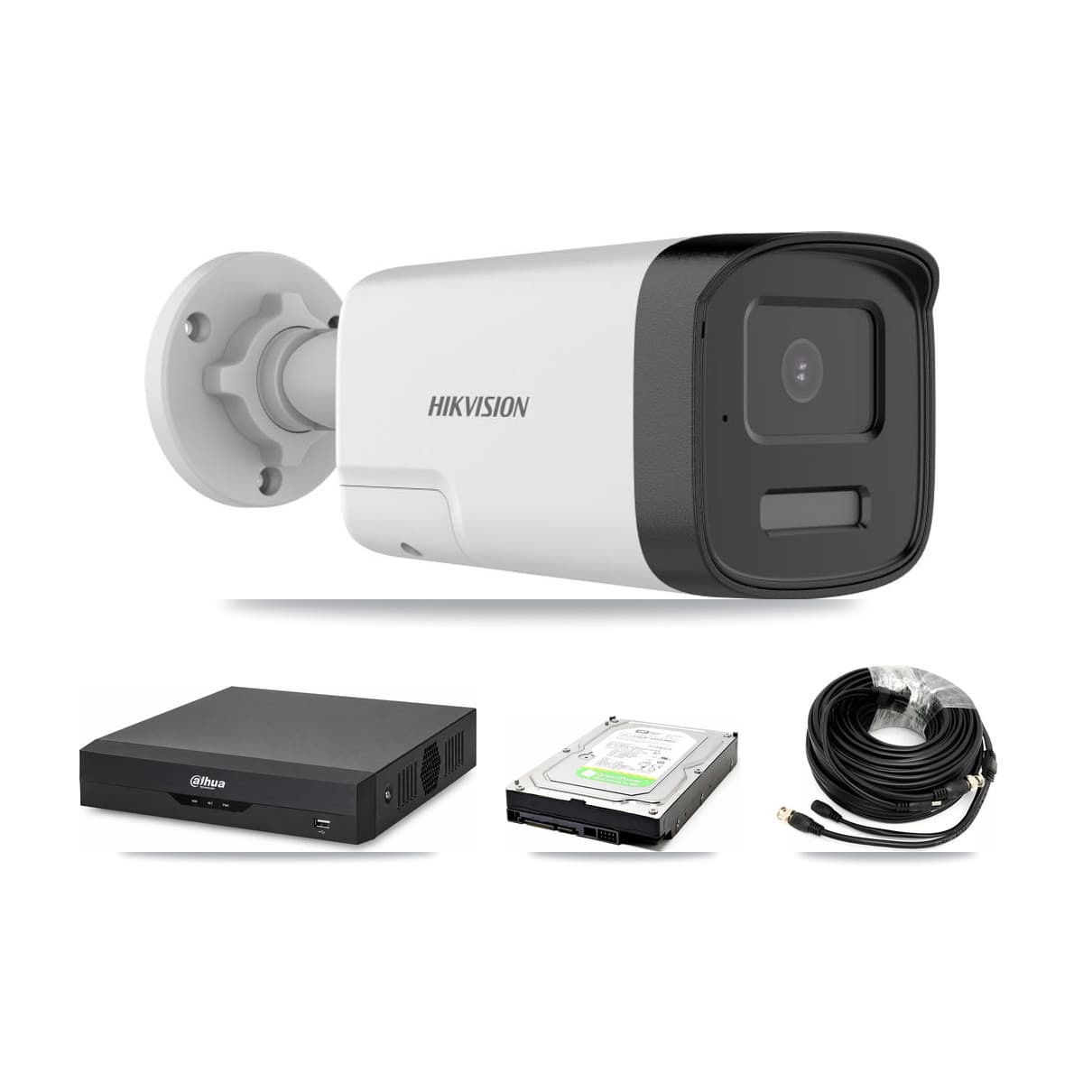 Hikvision & Dahua 4-Channel 5MP CCTV Kit — 2 DS-2CE17K0T Bullet Cameras + 1TB Recording