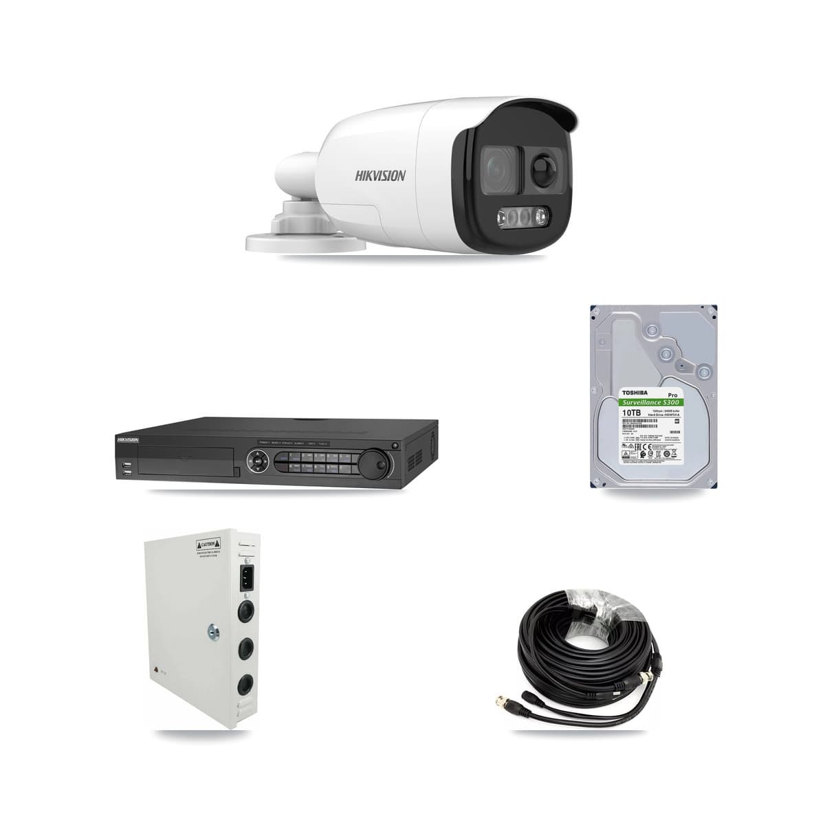 Hikvision 32-Channel 5MP CCTV Kit — 23 DS-2CE12KF3T Bullet Cameras + 3× 10TB Recording (DS-7332HQHI Recorder)