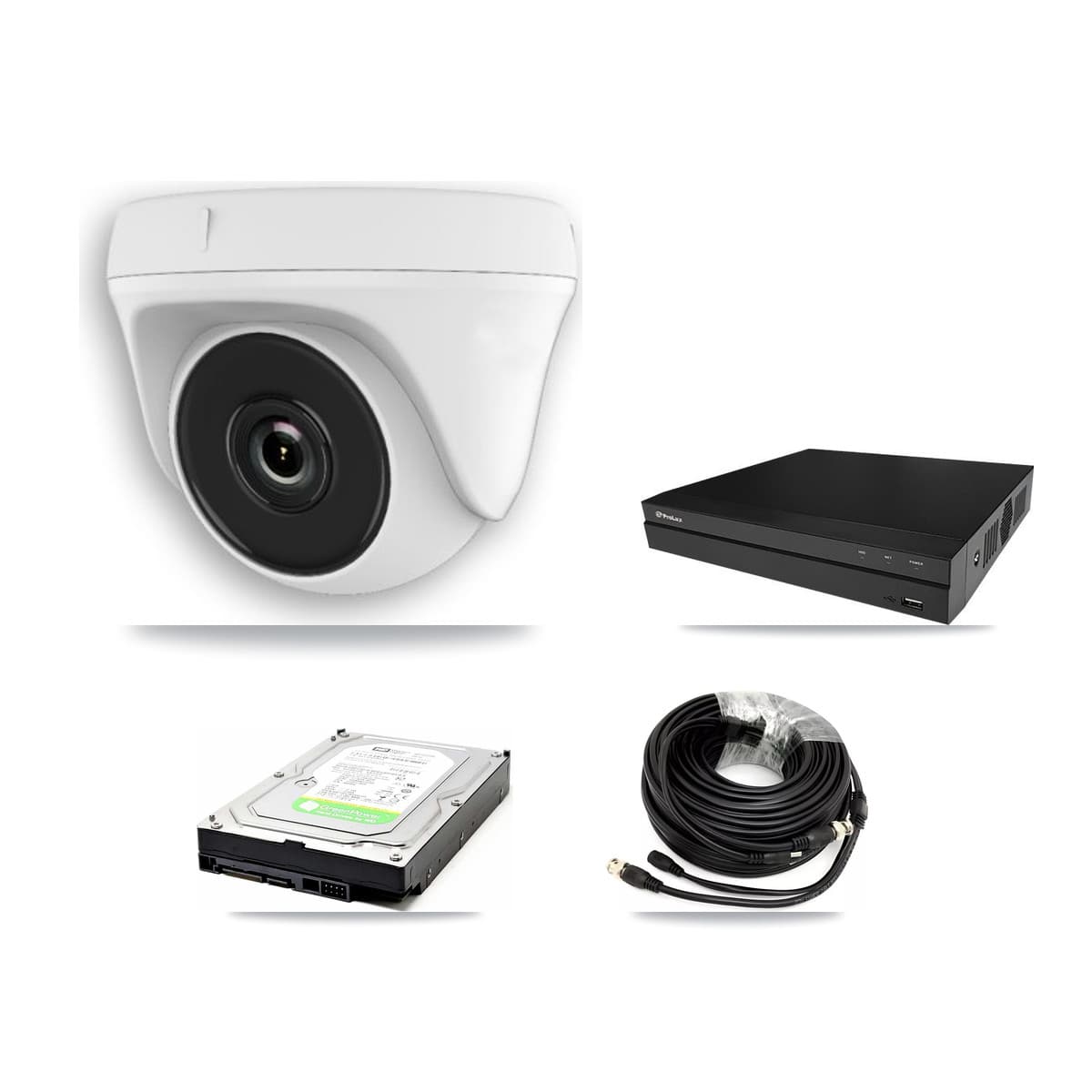 Prolux 8-Channel 2MP CCTV Kit — 4 Dome Cameras + 1TB Recording