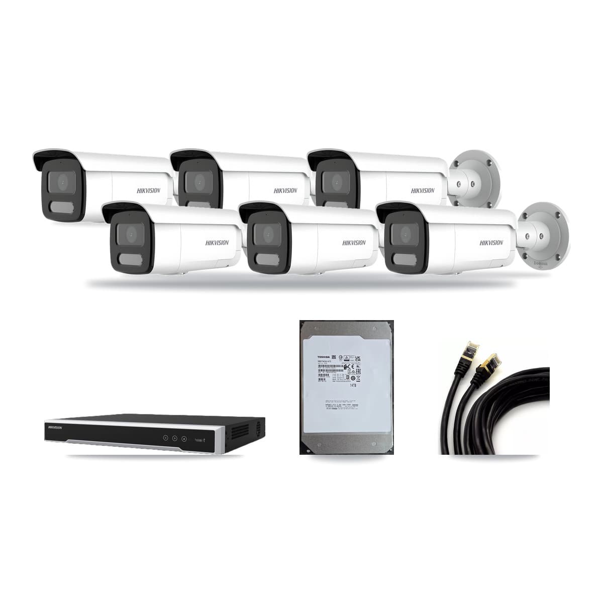 Hikvision 8-Channel 4MP – 4K CCTV Kit — 4 4MP + 2 4K Bullet Cameras + 14TB Recording - Image 1