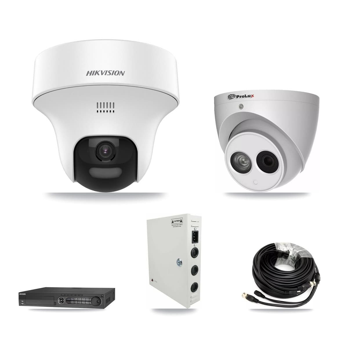 Hikvision & Prolux 32-Channel 4MP – 5MP CCTV Kit — 24 DS-2CE70K0T 5MP + 1 PXC-612C4W-A 4MP Turret Cameras + 4× 8TB Recording