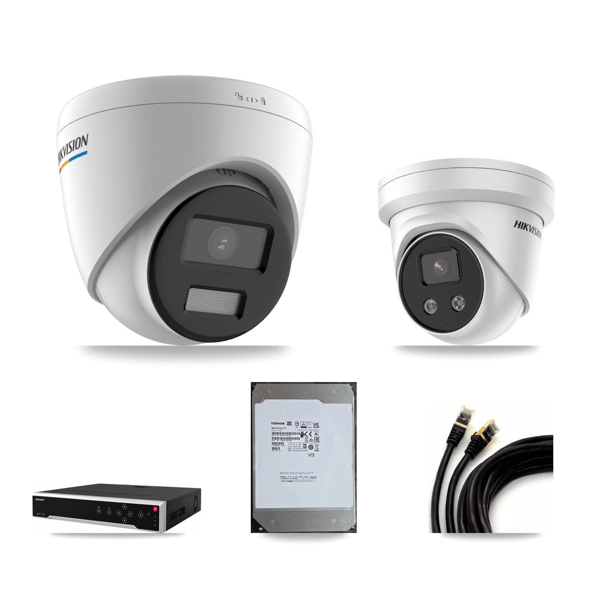 Hikvision 32-Channel 2MP – 5MP CCTV Kit — 10 2MP + 5 5MP Turret Cameras + 14TB Recording
