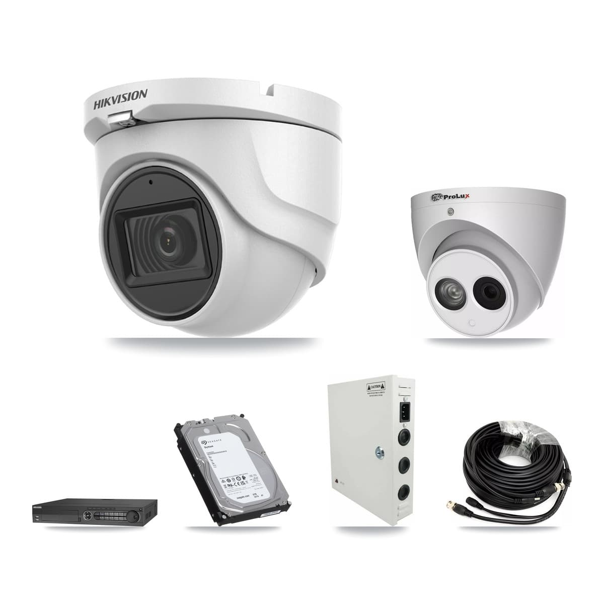 Hikvision & Prolux 32-Channel 4MP – 5MP CCTV Kit — 8 5MP + 8 4MP Turret Cameras + 3× 6TB Recording - Image 1