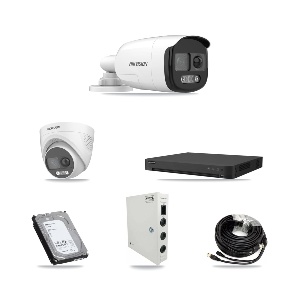 Hikvision 32-Channel 5MP CCTV Kit — 15 DS-2CE12KF3T Bullet + 1 DS-2CE72KF3T Turret Cameras + 6TB Recording (IDS-7232HQHI Recorder) - Image 1