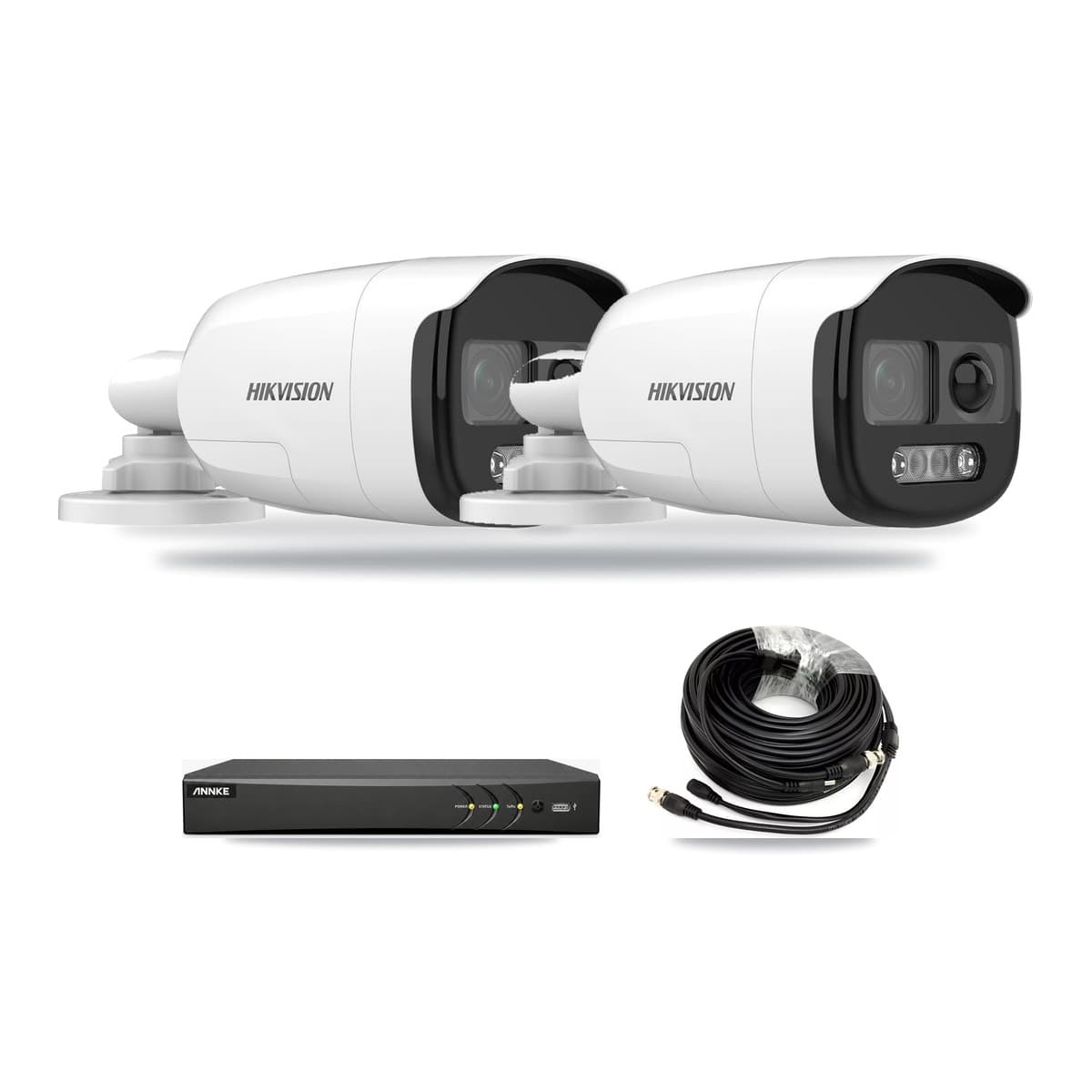Hikvision & ANNKE 4-Channel 5MP CCTV Kit — 2 DS-2CE12KF3T Bullet Cameras + 3TB Recording - Image 1