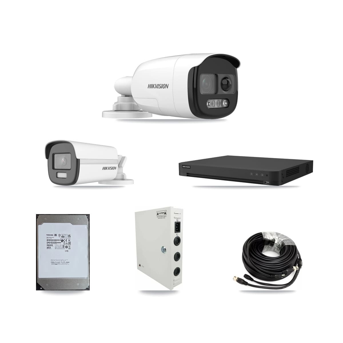 Hikvision 16-Channel 5MP – 4K CCTV Kit — 12 5MP + 1 4K Bullet Cameras + 14TB Recording - Image 1