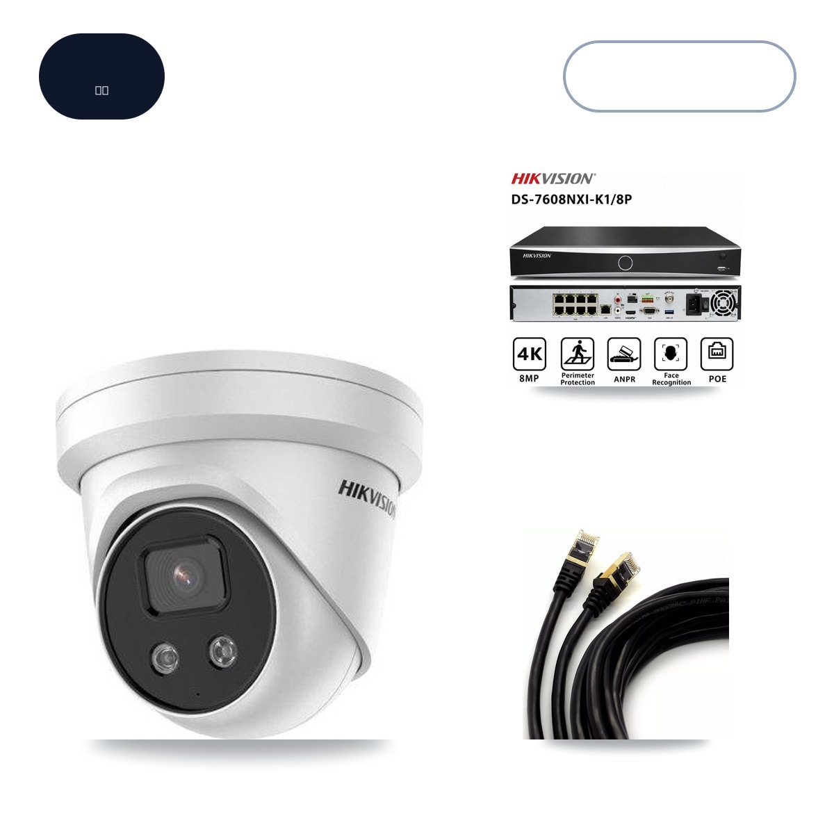 Hikvision DS-7608NXI-K1/8P 8-Channel NVR CCTV Kit — 8× DS-2CD3356G2-ISU 5MP Cameras + 10TB HDD