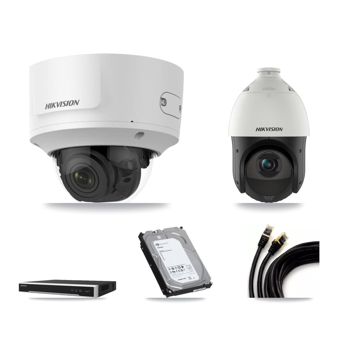 Hikvision 16-Channel 2MP – 4MP CCTV Kit — 3 2MP Dome + 3 4MP PTZ Cameras + 6TB Recording (DS-7616NI-M2 Recorder) - Image 1