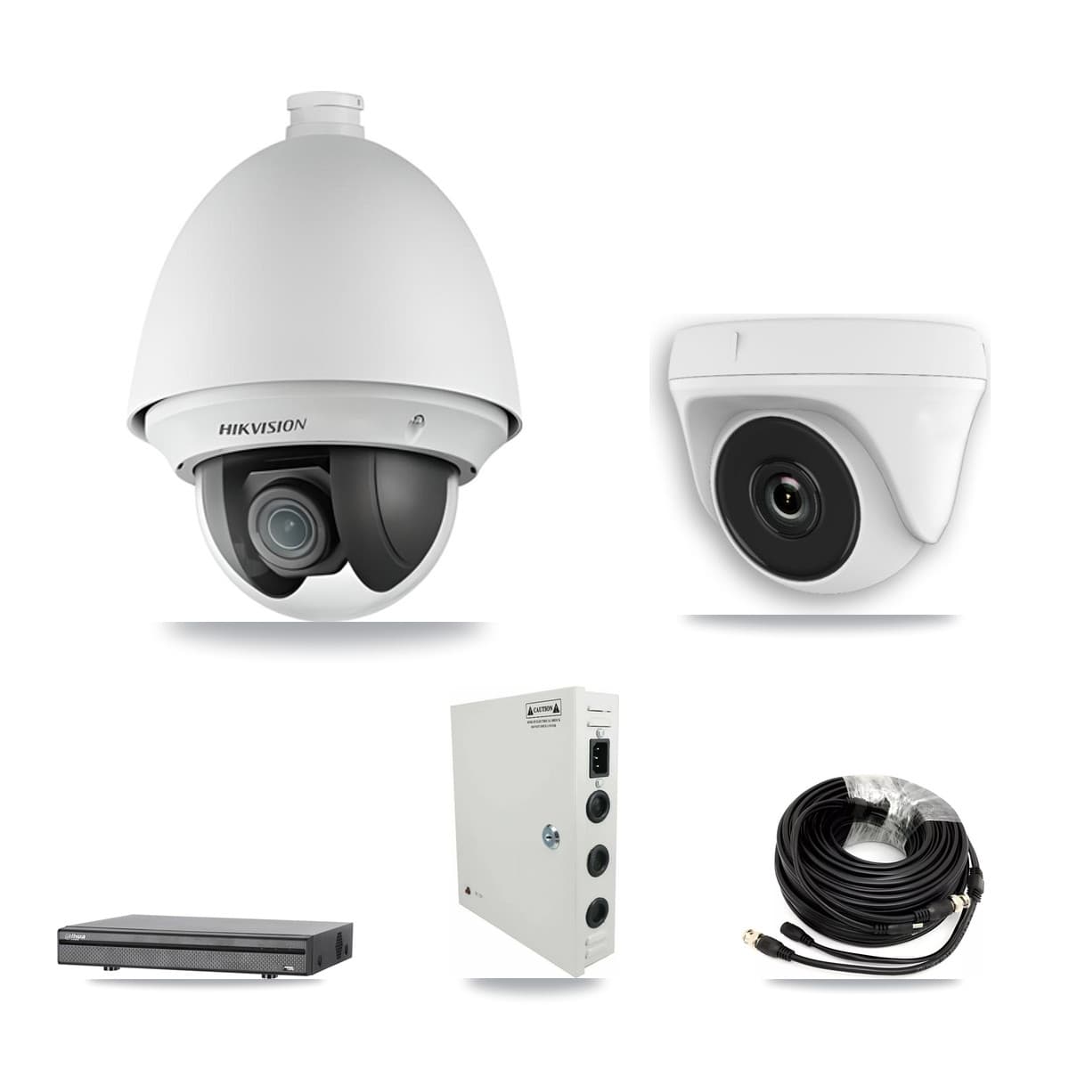 Hikvision & Dahua 8-Channel 2MP CCTV Kit — 2 PTZ + 2 Dome Cameras + 3TB Recording