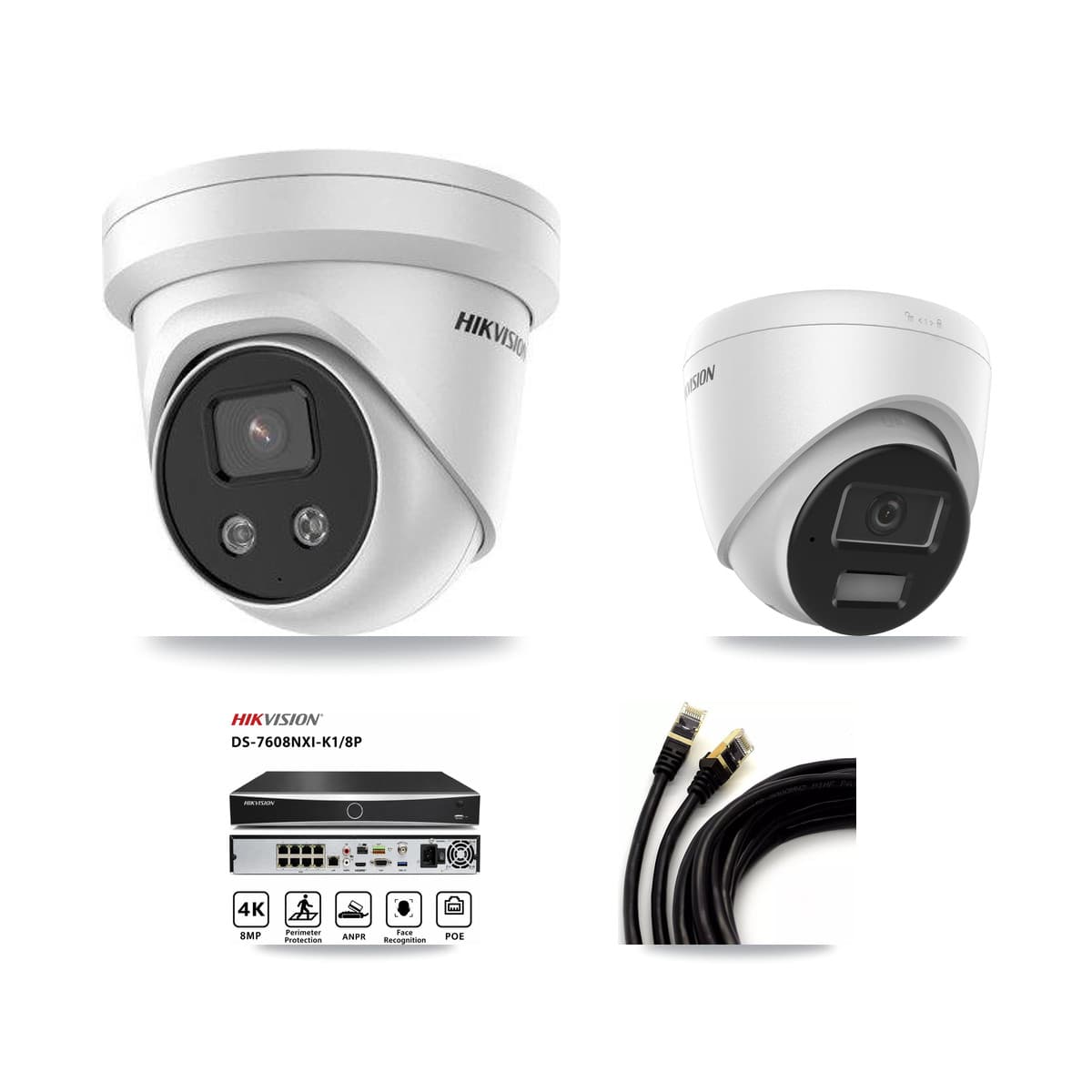 Hikvision 8-Channel 4MP – 5MP CCTV Kit — 1 4MP + 5 5MP Turret Cameras + 8TB Recording