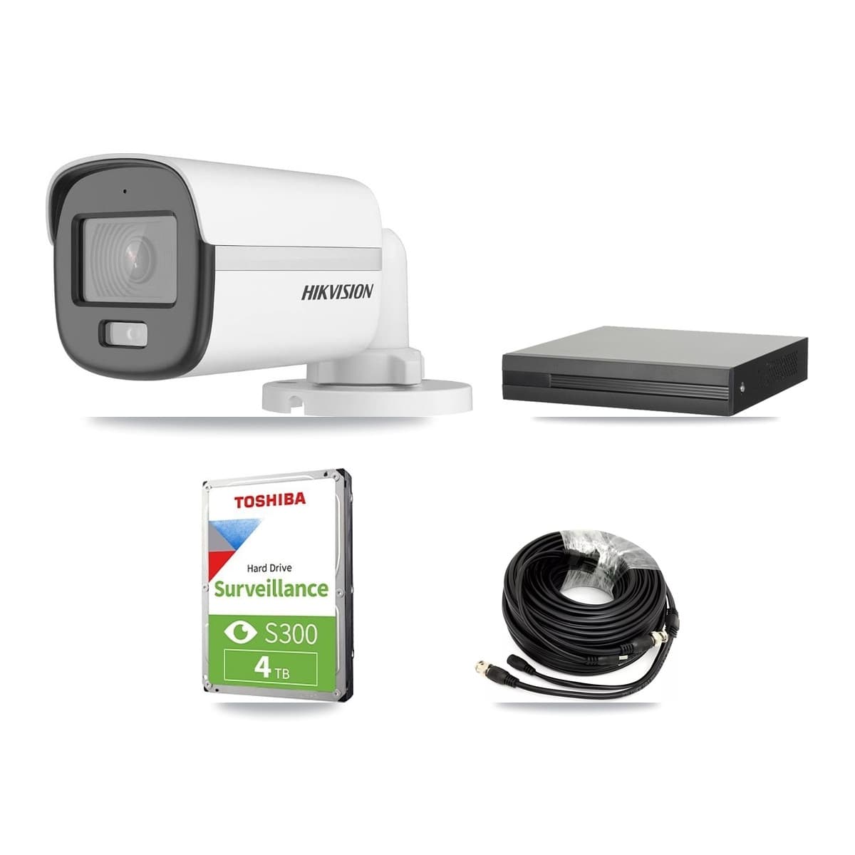 Hikvision 4-Channel 5MP CCTV Kit — 3 Bullet Cameras + 4TB Recording (XVR-3104HS Recorder) - Image 1