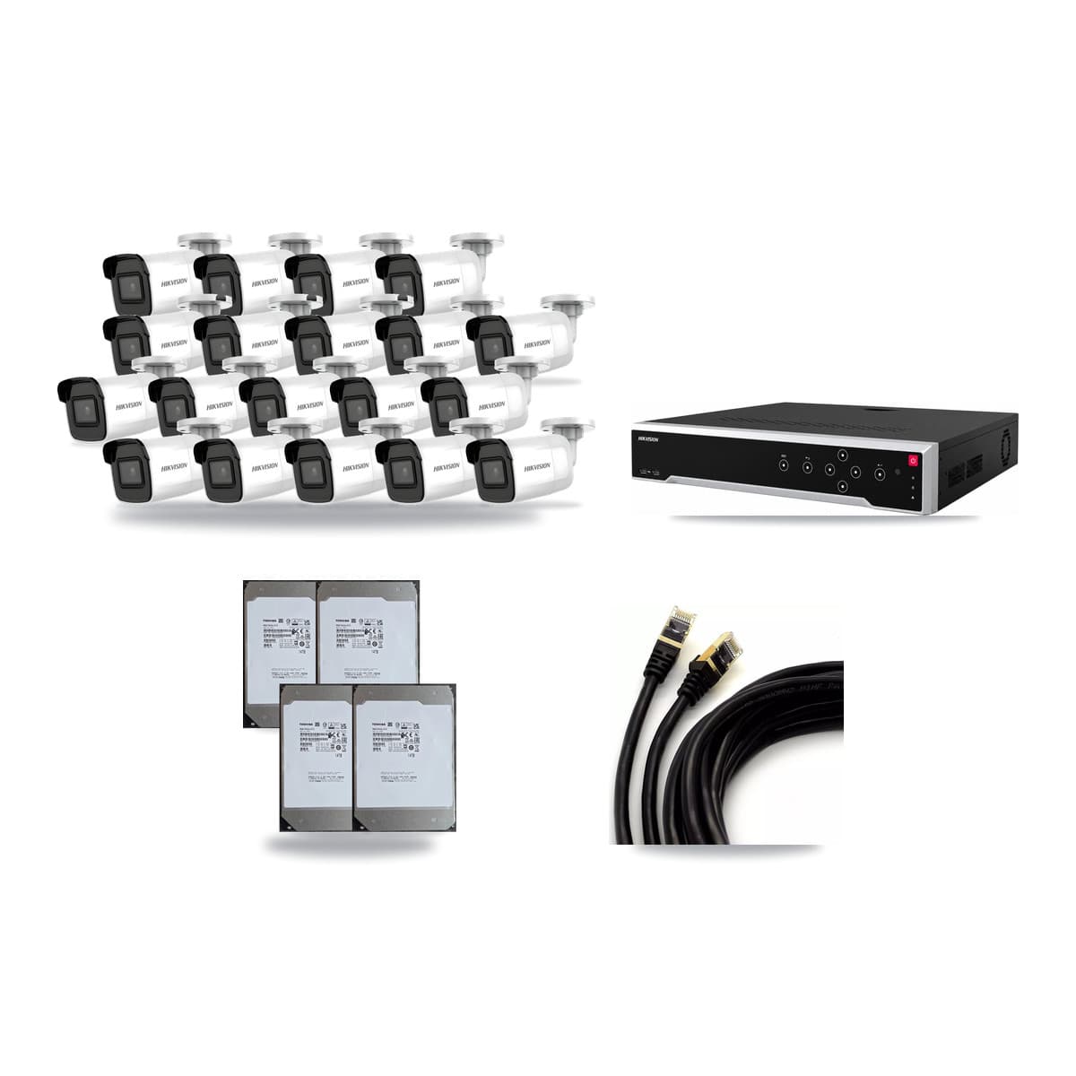 Hikvision 32-Channel 4K CCTV Kit — 19 Bullet Cameras + 4× 14TB Recording - Image 1