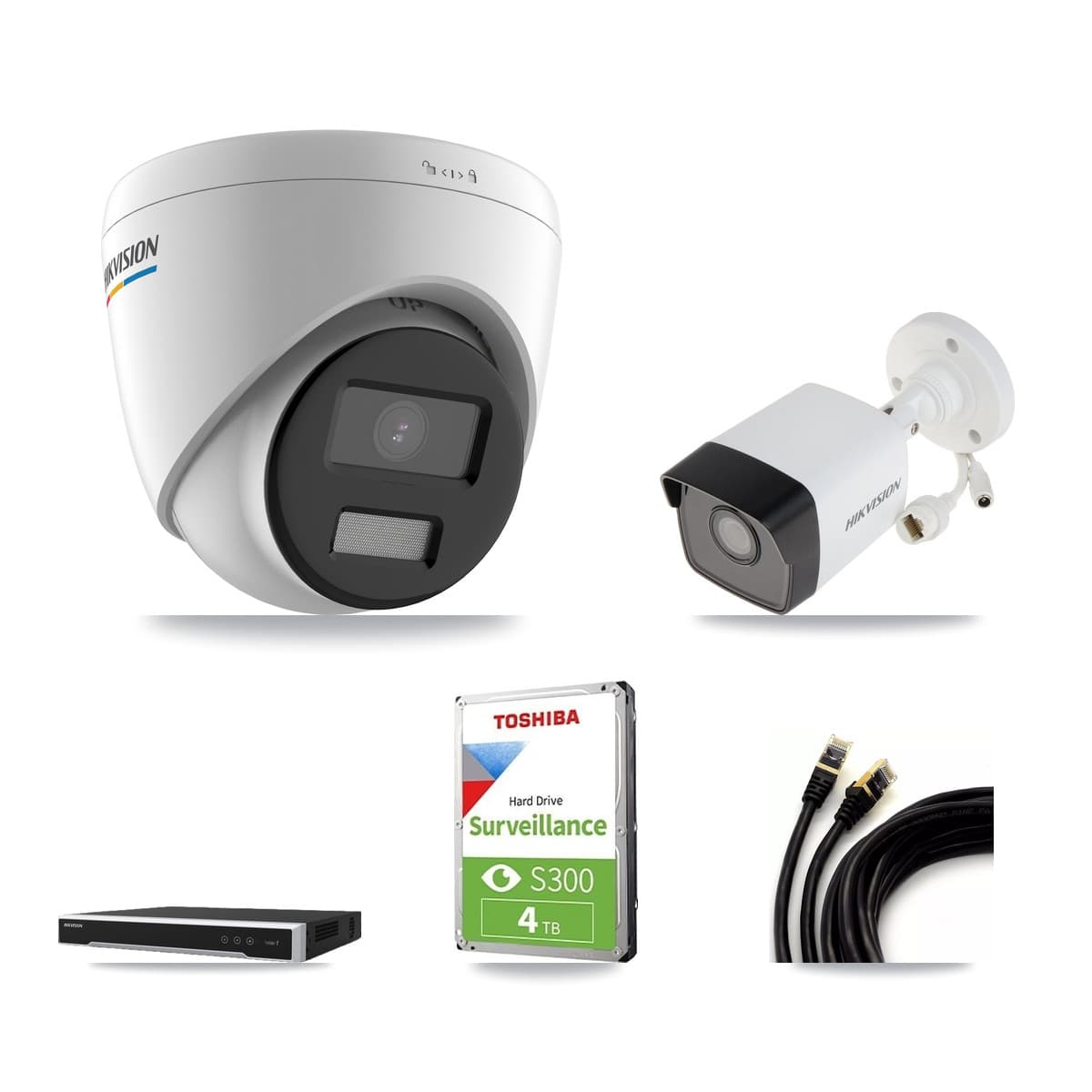 Hikvision 16-Channel 2MP – 5MP CCTV Kit — 1 5MP Bullet + 4 2MP Turret Cameras + 4TB Recording (DS-7616NI-M2 Recorder)