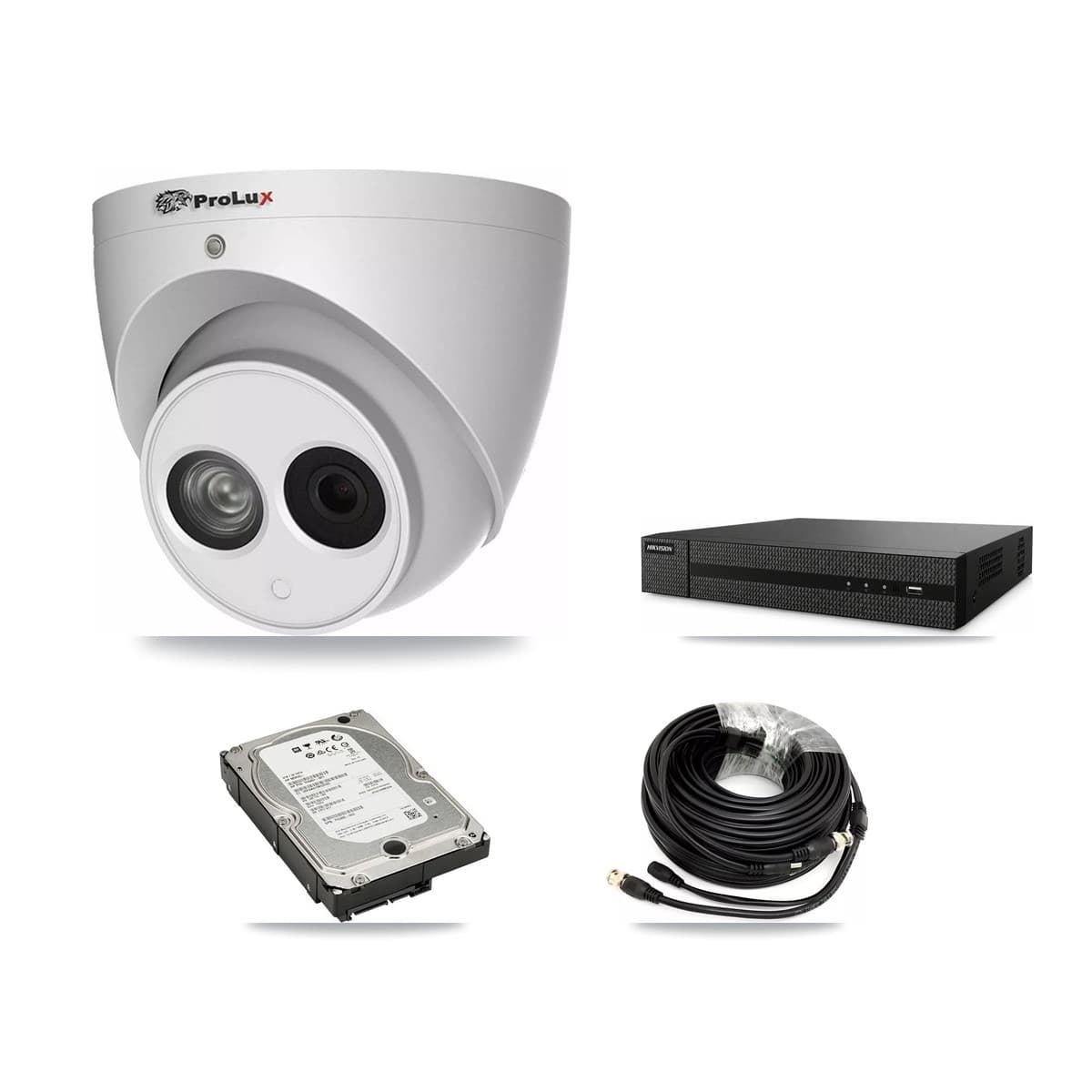 Prolux 8-Channel 4MP CCTV Kit — 4 Turret Cameras + 5TB Recording (DVR-8CH Recorder) - Image 1
