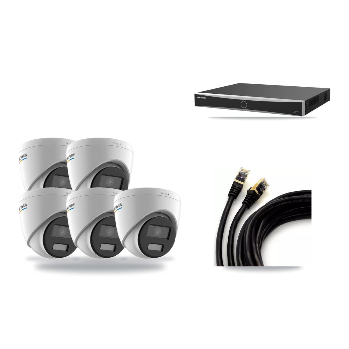 Hikvision 16-Channel 2MP CCTV Kit — 5 Turret Cameras + 3TB Recording (DS-7616NXI Recorder) - Image 1