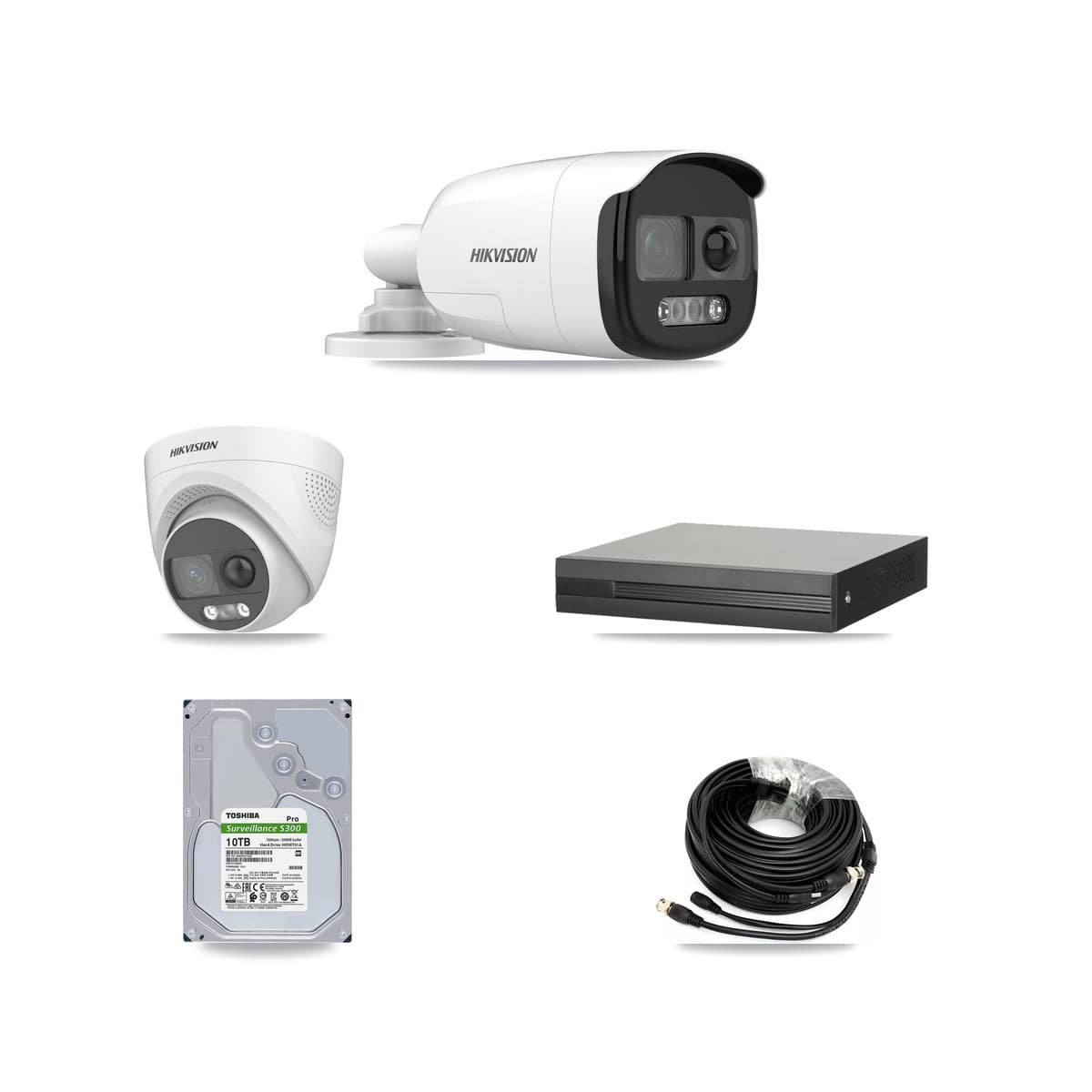 Hikvision 16-Channel 5MP CCTV Kit — 6 DS-2CE12KF3T Bullet + 2 DS-2CE72KF3T Turret Cameras + 10TB Recording (XVR-3116HS Recorder)