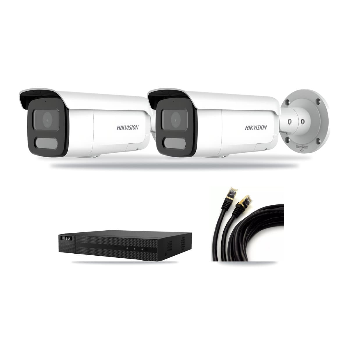 Hikvision & HiLook 8-Channel 4MP CCTV Kit — 2 Bullet Cameras + 3TB Recording (NVR-108MH-D Recorder) - Image 1