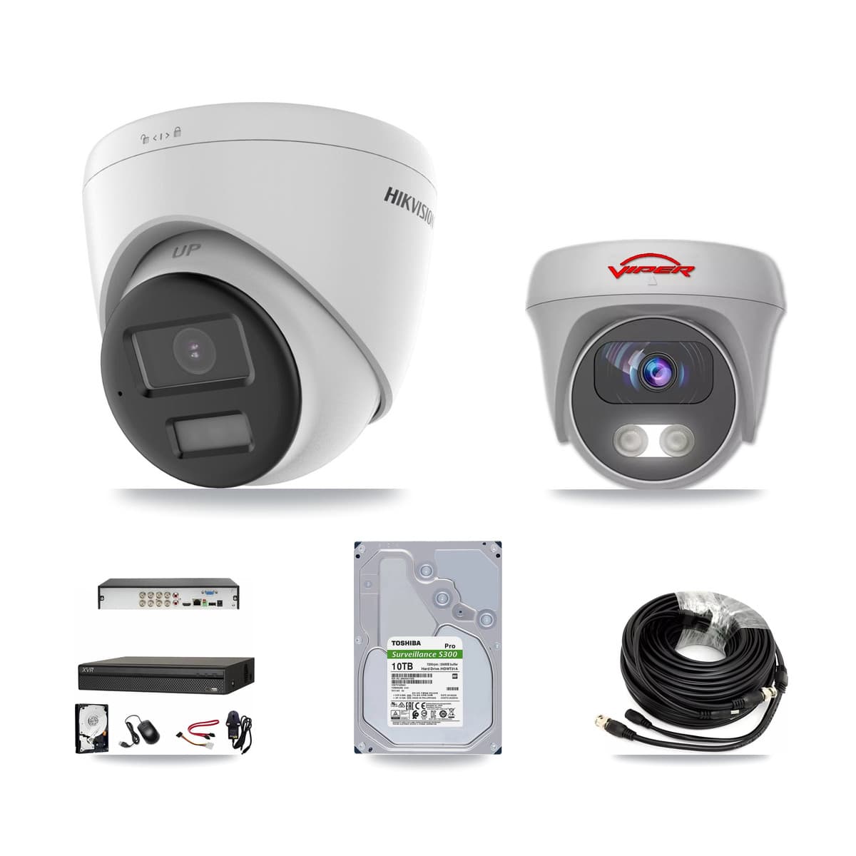 8-Channel 5MP – 4K CCTV Kit — 3 4K Turret + 1 White 5MP Cameras + 10TB Recording (XVR-3108AD Recorder) - Image 1
