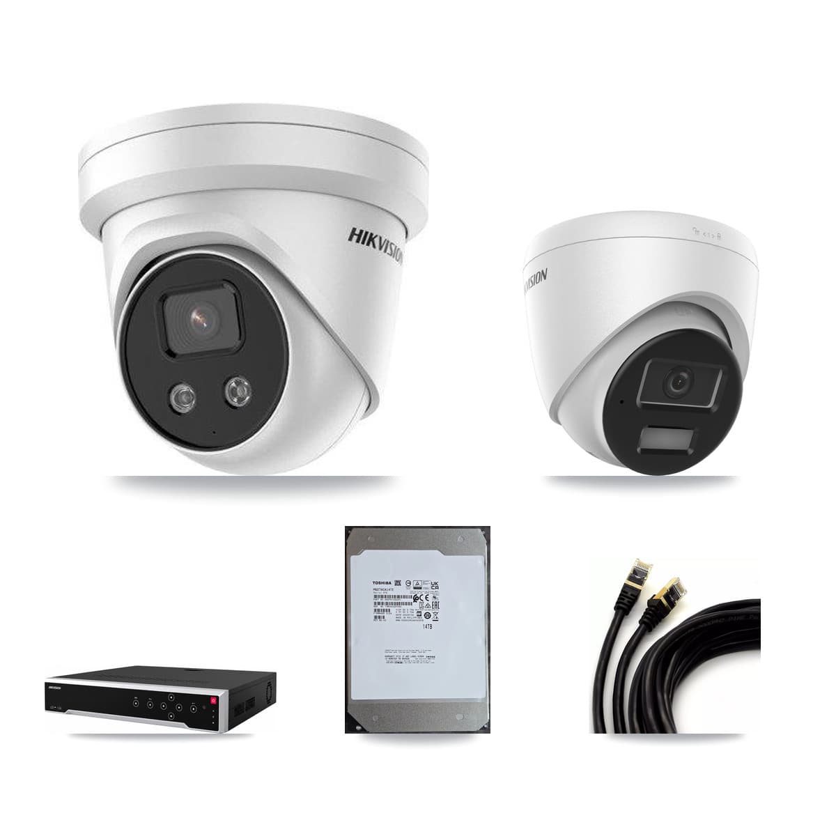 Hikvision 32-Channel 4MP – 5MP CCTV Kit — 1 4MP + 7 5MP Turret Cameras + 14TB Recording