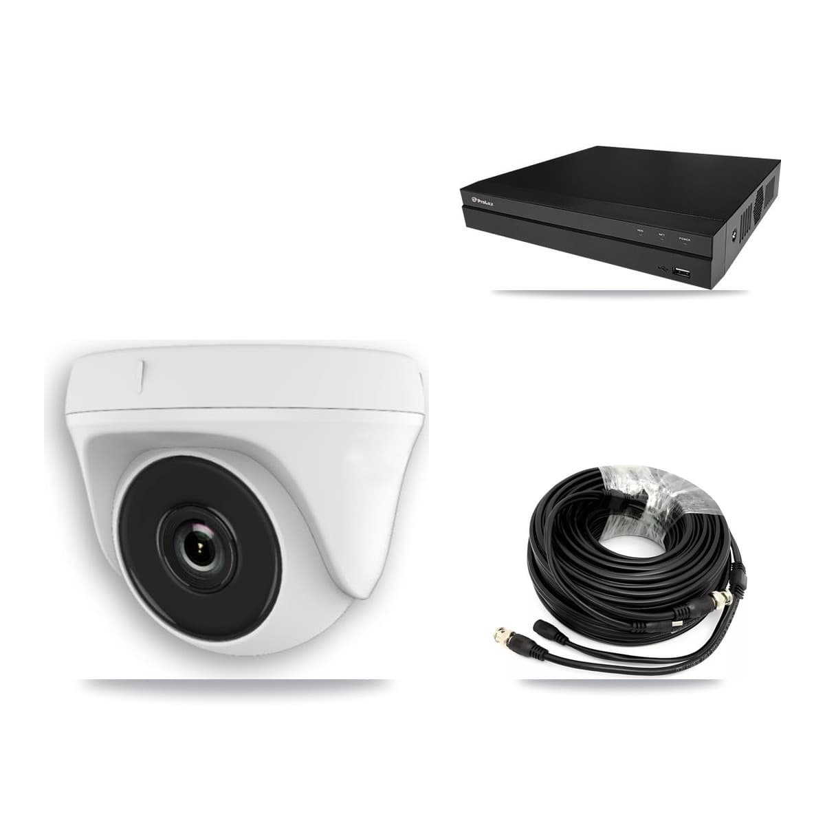 Prolux 8-Channel 2MP CCTV Kit — 5 White Dome Cameras + 3TB Recording (PXD-5208AN Recorder)