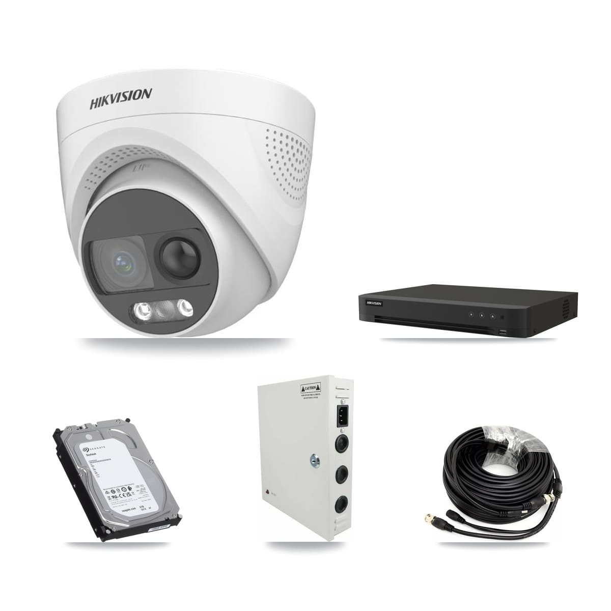 Hikvision 16-Channel 5MP CCTV Kit — 13 DS-2CE72KF3T Turret Cameras + 6TB Recording (IDS-7216HQHI Recorder)