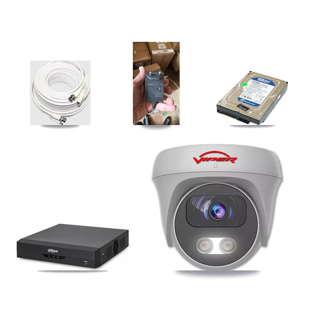 Dahua 4-channel CCTV kit: 1 camera (1× 5MP Camera), 500GB hard drive